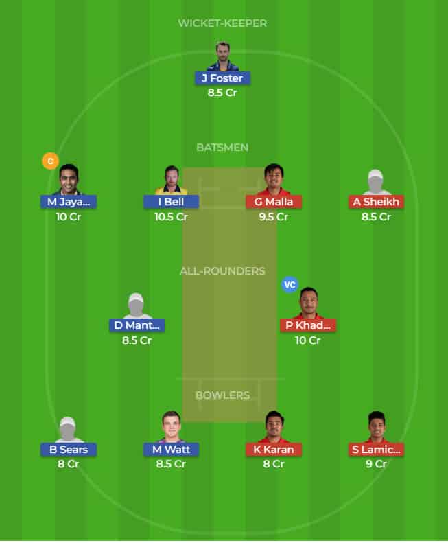 MAR vs NEP Dream11 Team