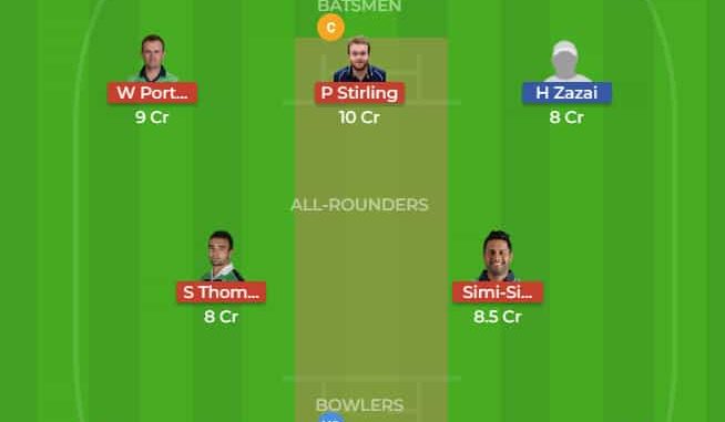 AFGH vs IRE Dream11 Team 3rd T20