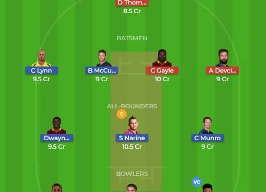 TKR vs SKN Dream11 Team 3