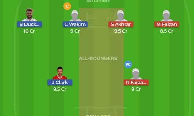 HBH vs LAH dream11 Team